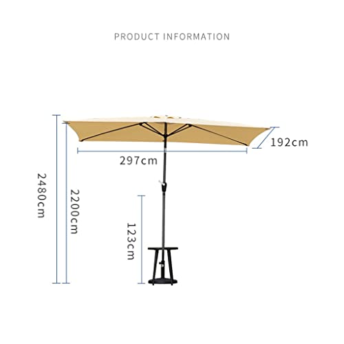 Rectangular Patio Umbrella, 6.5X10Ft Outdoor Market Table Umbrella With Push Button Tilt And Crank, Fade-Resistant Fabric Ventilation,6 Steel Ribs, For Lawn, Garden, Deck, Backyard & Pool ( Color : Co #TOP1
