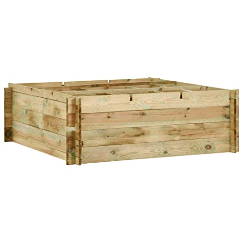 VidaXL Jardinera Verduras Madera Pino 120x120x40