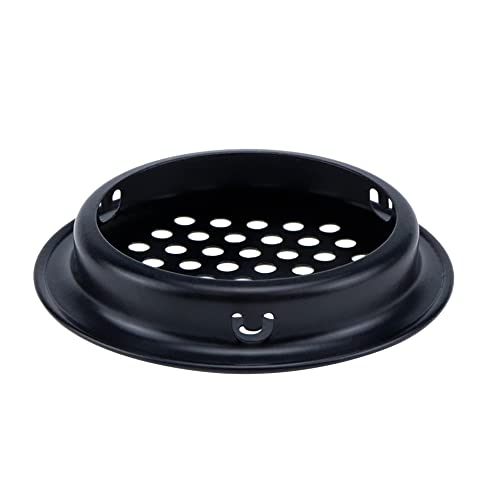 MY MIRONEY 10PCS Air Vents 2Inch(53mm) Black Circular Soffit Vent Stainless Steel Round Mesh Hole Louver Vent for Kitchen,Bathroom,Cabinet,Wardrobe and Shoe Cabinet