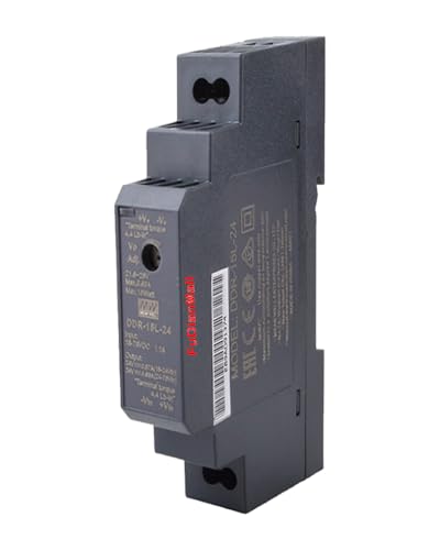 Mean Well 15W DIN Rail Type DC-DC Converter Variable Voltage Power Supply 110vac to 12vdc 24V 0.63A DDR-15L-24