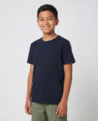 Image of 5 Pack Boys' Cotton T Shirts Crew Neck Plain Short Sleeve Tops Kids Teens