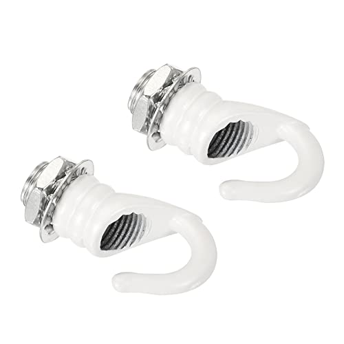 Image of YOKIVE 2 Pcs Alloy M10 Ceiling Hook, Electroplate Pendant Fixtures Hanger | Hanging Chandelier Light, Great for Home (White, 0.91x1.22-Inch)
