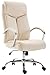 CLP Sedia Ufficio Vaud XL In Similpelle I Poltrona Ergonomica Girevole Alto Schienale E Braccioli, Colore:crema