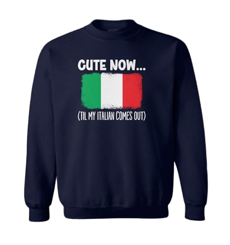 Tcombo Cute Now… Til My Italian Comes Out Toddler Fleece Crewneck Sweater