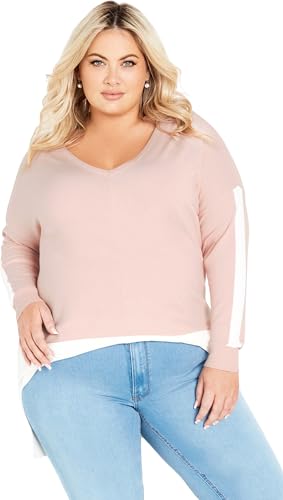 Image of Avenue Women's Plus Size Sweater So Sweet in Seafoam /Ivory, Size 1416