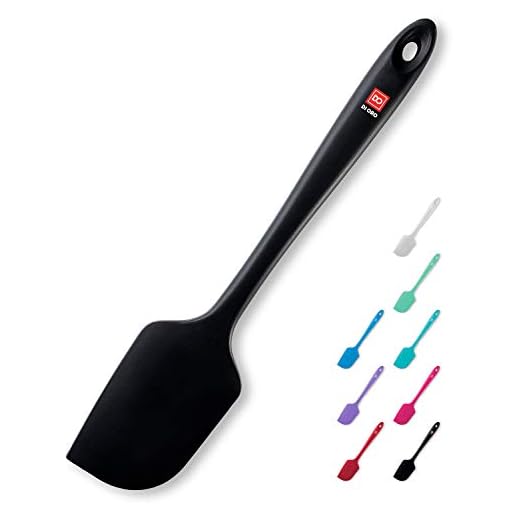 DI ORO Silicone Spatula - 600°F Heat-Resistant Rubber Kitchen Spatula for Baking, Scraping, & Mixing - BPA Free Nonstick Cookware Safe Flexible Utensil for Cooking - Seamless & Dishwasher Safe (Black)