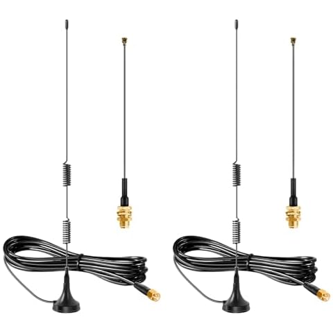 Meshtastic Long Range 915MHz Lora Magnetic Base Antenna with SMA Male for ESP32 LoRa V3 Development Board 915MHz LoRa Module with 10cm IPEX Extension Cable (2 Sets), Slinkdsco ﻿ Cover