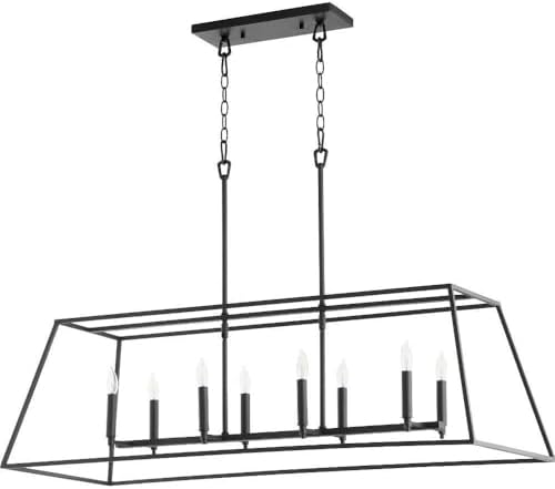 Quorum 654-8-69 Transitional Eight Light Pendant from Gabriel Collection in Bronze/Dark Finish, 44.50 inches