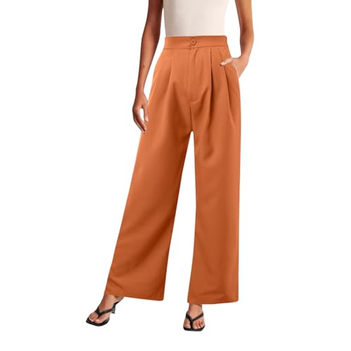 Pantalon de travail ample taille haute palazzo au tombé fluide unique