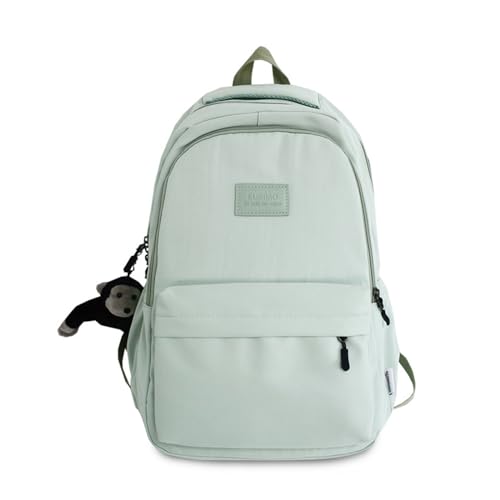 Sac a dos ecole femme homme etudiant vert avec grand compartiment de travail