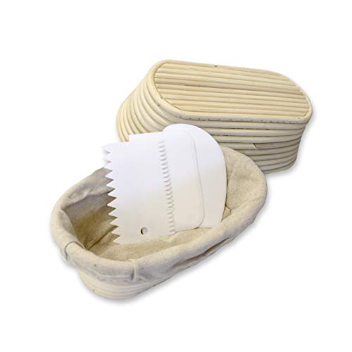 10 Inch Oval Bread Basket Proofing Set- Banneton Bread Proofing Basket + Cloth