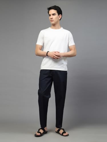 Image of Majestic Man Comfort Fit Solid Cotton Casual Lounge Pyjama with Elastic Waist, Drawstring & Zip Closure