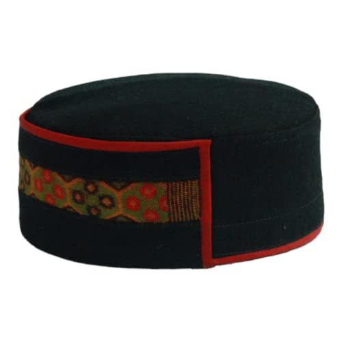 Image of Vastraa Fusion Himachali Topi for Men | Nepali Headwear | Traditional Kullu Cap | Pahadi Topi | Kashmiri Hat | Wool Handcrafted Ethnic Wear