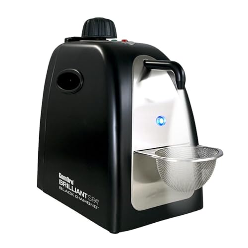 GemOro Jewelry Steam Cleaner | Black Diamond Brilliant Spa Personal Steam Cleaner | Professional Performance Machine for Rings Watches Glasses Earrings (Matte Black)