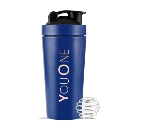 Image of YOUONE Stainless Steel Shaker Bottles For Gym - 100% Leakproof Guarantee, Ideal For Protein, Pre Workout, Bcaas & Water Bpa Free Material (Red) (Blue)