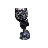 GSCLZ Copa Tiki Dragon de 200 ml acero inoxidable 304, cáliz vino grabado, reutilizable, ideal for bares y fiestas en casa, regalos únicos(Black Cat 200ml)