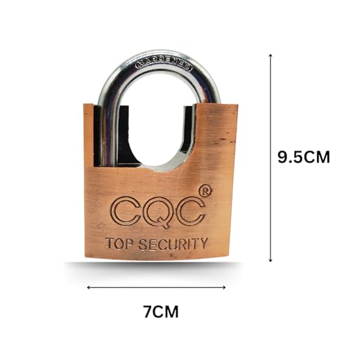Image of Heavy Duty Keyed Lock | Hardened Steel Shackle Lock | Anti-Rust Security for Gate, Warehouse & Outdoor Use (ALT-34 Copper)
