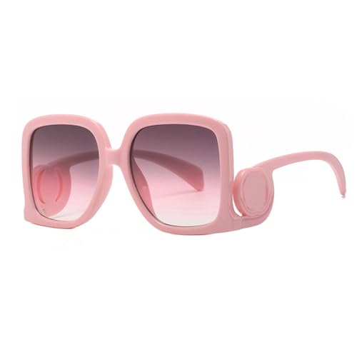 Lunettes de soleil carrées surdimensionnées vintage femmes à verres dégradés