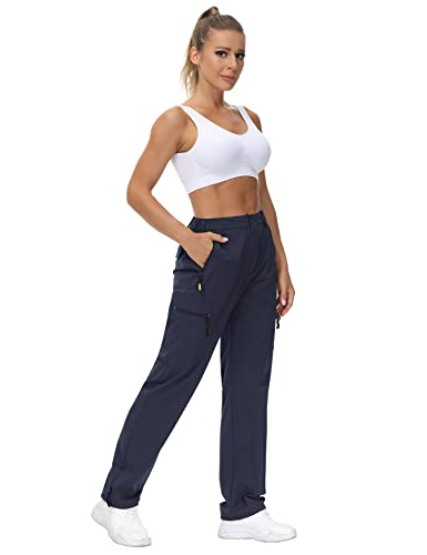 Vvk Women's Cargo Joggers Pants Lightweight Athletic Outdoor Travel Hiking Quick Dry Workout Pants Water Resistant Navy Small #TOP3