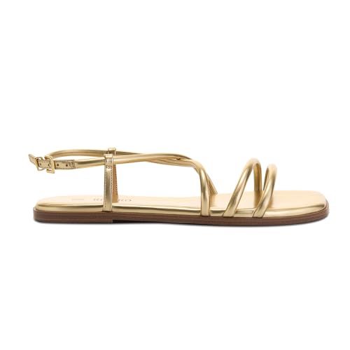 Rihero Women's Strappy Flat Sandals Summer Lace Up Open Toe Comfortable Slip-On Ankle Strap Sandals2