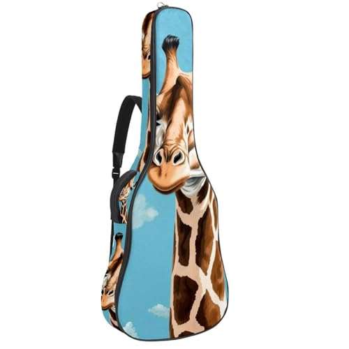 Sac pour guitare multicolore à motif girafe avec grandes poches