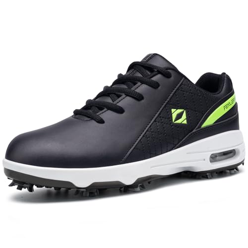 FENLERN Golf Shoes for Men Waterproof Wide Spiked Non Slip...