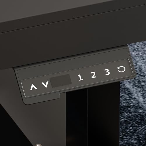 Image of FUFU&GAGA 70.9 inch Large Standing Desk with Drawer, Electric Height Adjustable Desk with File Cabinet, Executive Computer Table, Sit Stand Desks, for Home Office, Black, 70.9 inchW x 31.6 inchD x 29.5 inch-44 inchH