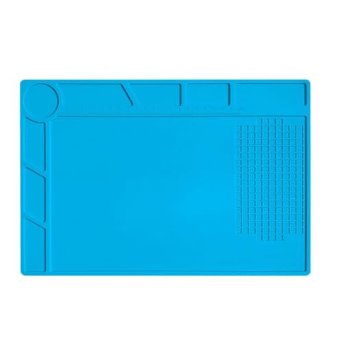 Homeponnew Heat Resistant Soldering Mat S-120B, Large 34x23cm Silicone Repair Pad for DIY Electronics, Anti-Static and Insulated Work for surface for Soldering, Brazing, and Device Repairs