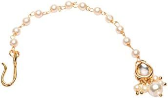 Gold Plated Pearl Kundan Maang Tikka for Kids