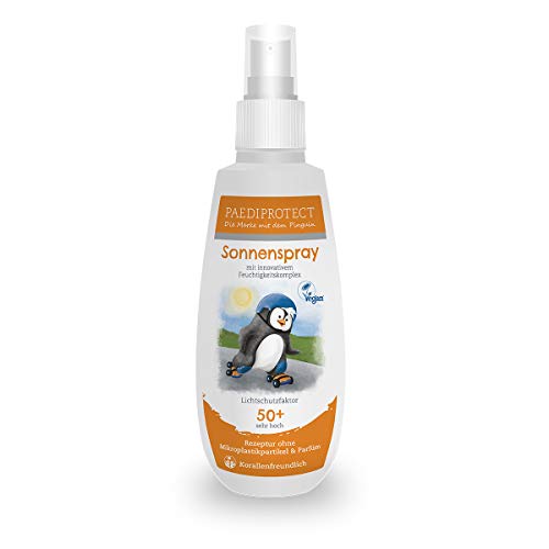 PAEDIPROTECT Crema solar ni&ntilde;os spray SPF 50+ 150 ml, hidratante protector solar fisico...
