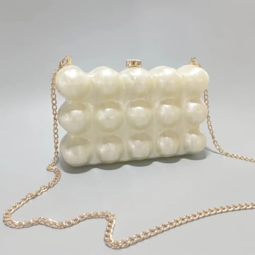 Image of Acrylic Bubble Bag Luxury Marble Clutch Evening Purses for Women Glitter Handbag for Wedding Party Prom