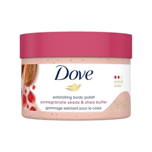 Dove Scrub Pomegranate & Shea Butter For Silky, Soft Skin Body Scrub Exfoliates and Provides Lasting Nourishment 10.5 oz