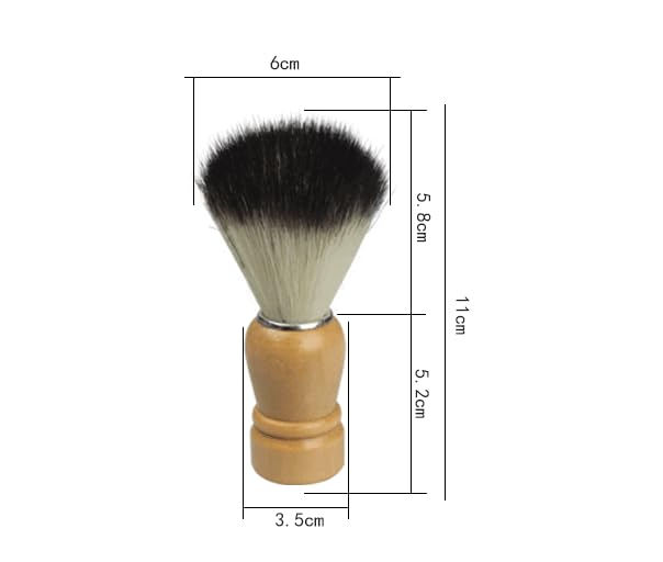 Set di pennelli da barba professionali in legno, setole sintetiche morbide, confezione da 10