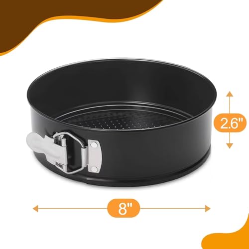 Image of HIWARE 8 Inch Non-stick Springform Pan with Removable Bottom - Leakproof Cheesecake Pan