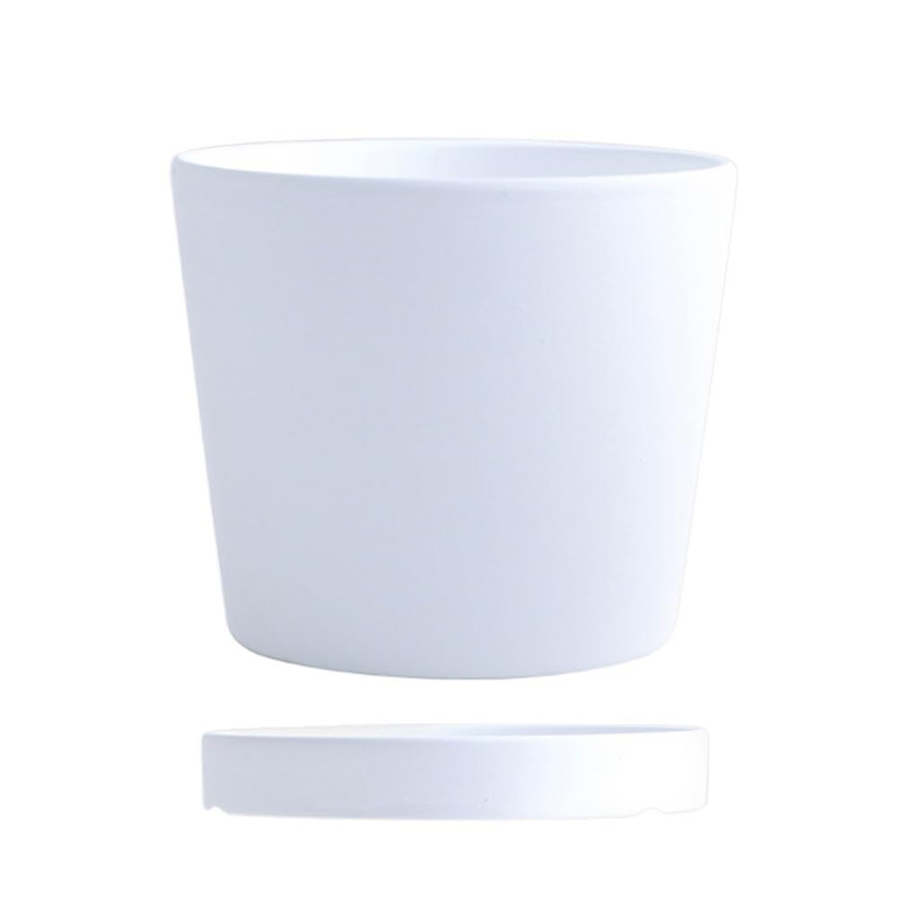 Gelasige C Flower Pots Erami Flower Pot Olorful Simple Nordi Style With Tray Round Flower Pot Flowers Succulent Green Plant Potted Plants Outdoor Flower Pots(C)