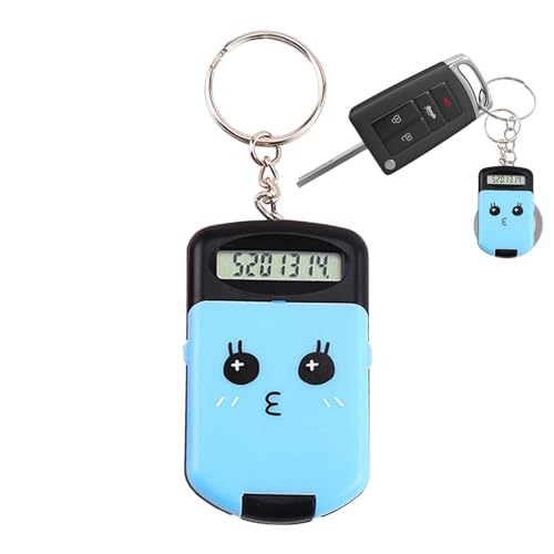 Monozoz Calculadora para niños, calculadora de números 2 en 1 portátil con botones, bonito llavero de color caramelo para estudiantes, Negro , Siehe Beschreibung