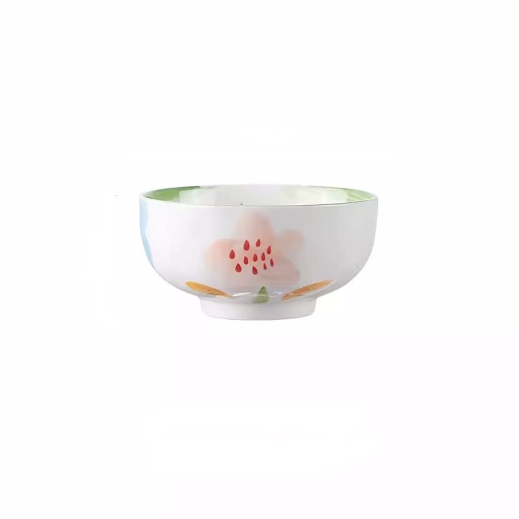 Tazones de Ramen Tazones de frutas Tazón de arroz doméstico de cerámica de 4 pulgadas, cuenco de comer, cuenco de sopa, tazón pequeño, apto para microondas y lavavajillas Ensaladera Platos planos