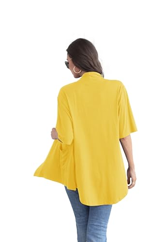 Image of ADANIKI Women 2026 Summer Lightweight Cardigan, Short Sleeve Open Front Casual Trendy Womens Kimono Cover Up with Pocket