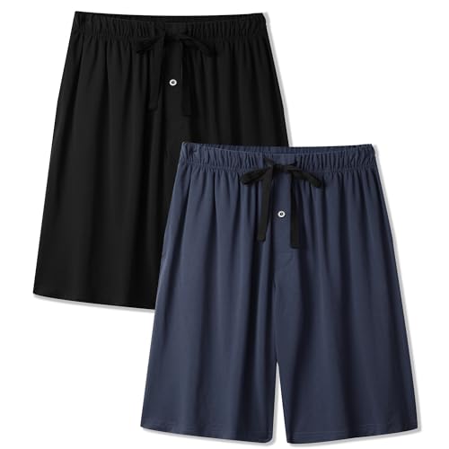 BAMBOO COOL Mens Pajama Pants Sleep Lounge Bottoms Soft Comfy Pj Pant Sleepwear with Pockets 2 Pack