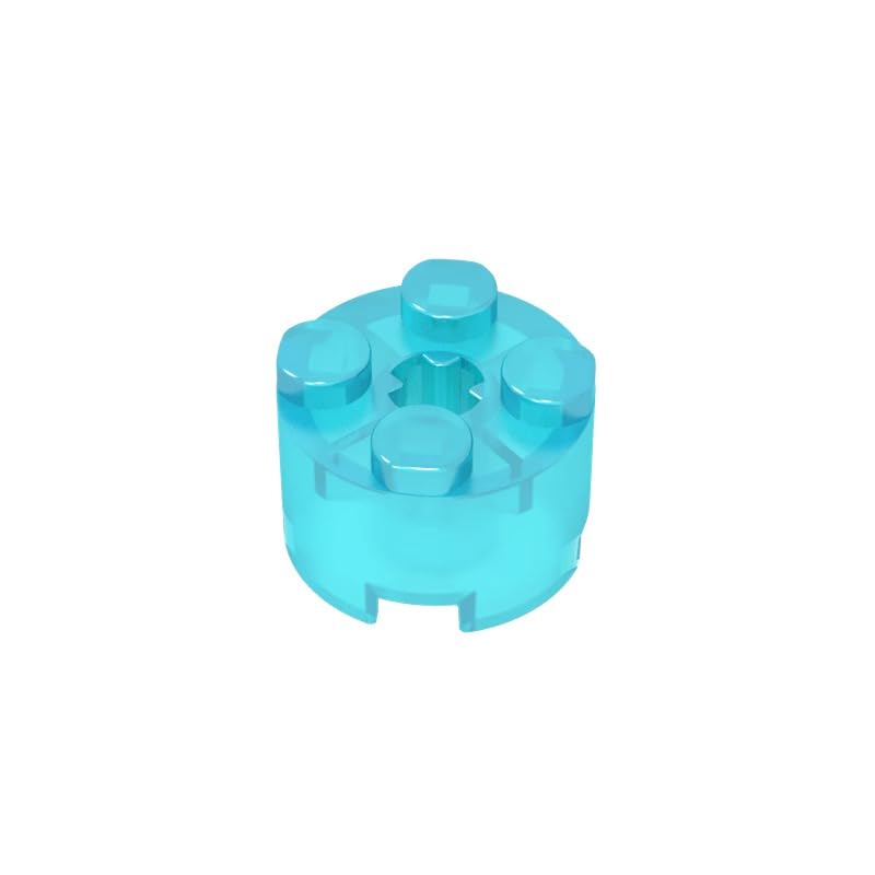 Gobricks 6143 Round Brick Brick Round 2x2 with Axle Hole 50 Pieces GDS-607 Compatible with Lego Building Blocks Color:Trans Light Blue — image 1