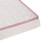 Babysom - Babymatratze 60 x 120 cm – wendbar Sommer/Winter – Sommerseite atmungsaktiv & Winterseite wattiert – Dicke 10 cm – ohne chemische Behandlung – Öko-Tex Zertifiziert – rote Borte