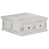 Coffee tablebedside tableindustrial sofa tablesnack tabledresserdresserwith 2 drawerssquare center tables for living room white 276x276x118 solid mango wood  urban country home decor