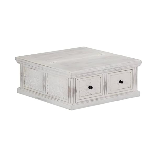 Coffee tablebedside tableindustrial sofa tablesnack tabledresserdresserwith 2 drawerssquare center tables for living room white 276x276x118 solid mango wood  urban country home decor