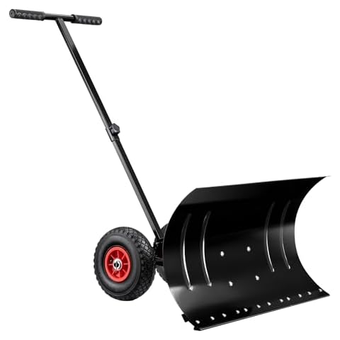 Wiltec Manual Snow Shovel with Wheels Cover