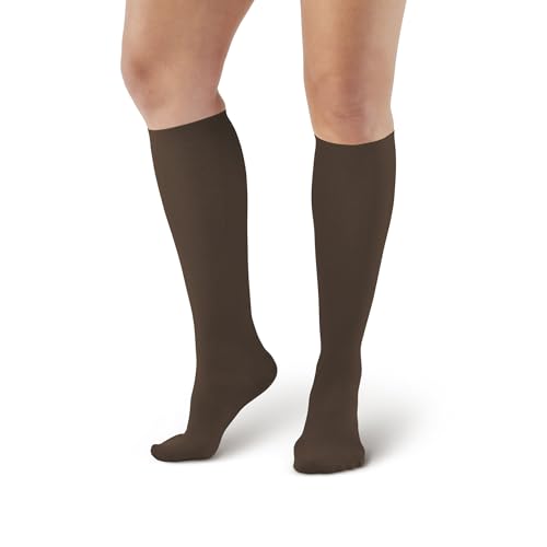 Ames Walker AW Style 112 Women's Microfiber 15-20 mmHg Moderate Compression Knee High Socks Tan Small2
