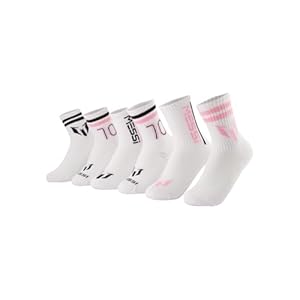 Messi Girls’ Lifestyle Crew, 6-Pack Kids Socks, Soft & Stretchy, Comfortable