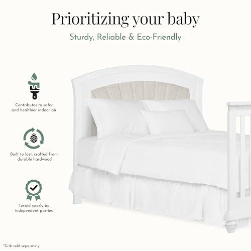 Image of Evolur Convertible Crib Wooden Full Size Bed Rail, Constructed from Solid Wood, Includes Assembly Hardware