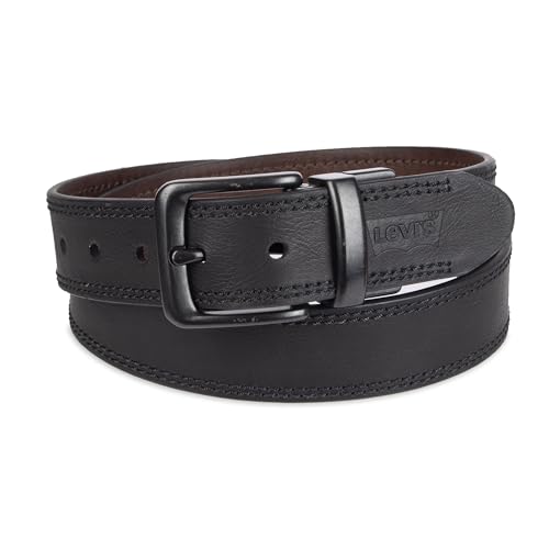 Image of Levi's Leather Men's Levis 40Mm Reversible Belt With Brushed Silver Buckle
