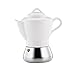Cilio Nicole Cafetière italienne 4 tasses en acier inoxydable et porcelaine Compatible induction 232516