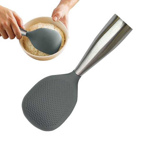 Rice Paddle - Cuchara de silicona para cocinar arroz, cuchara antideslizante para preparación de alimentos, cocina, servir, encimera, hogar, restaurante, ensalada de verduras